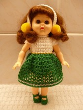 Hand crochet set for a 7.5/ 8" Doll ie rosebud/ginny (shown on a Ginny)