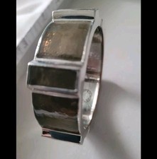 MULBERRY  Solid Bracelet/Bangle. Olive Green Enamel With Rustic Screw.