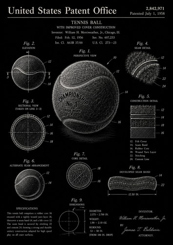 Tennis ball glossy poster - tennis,