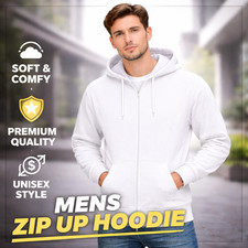 Mens Plain Fleece Zip Up Top