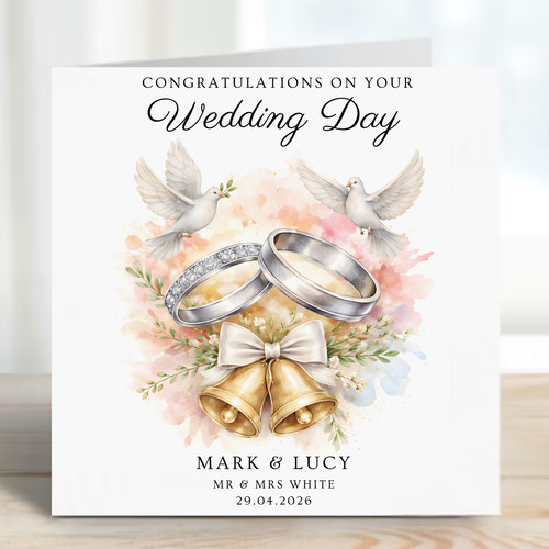 Personalised wedding day - day, card