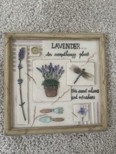 Vintage Marks & Spencer Resin Wall Plaque, 3D, Lavender Cottage Garden Plaque 