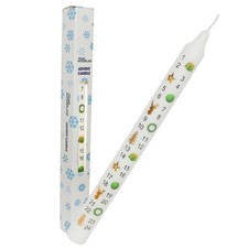 Christmas Advent Candle Boxed 25cm Tapered Countdown Festive Colour Images White