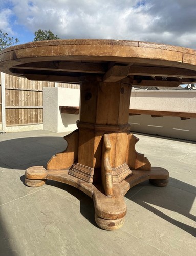 Solid oak wood table with - solid, table,