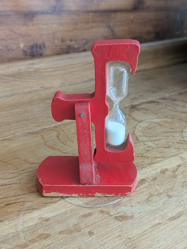 Vintage red wooden - sand, timer