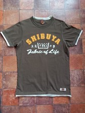 Vintage Fabric Of Life Brown T-Shirt 'SHIBUYA' Size Large 100% Cotton