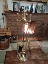 Vintage Brass Coloured Companion Fire Side Set 21"