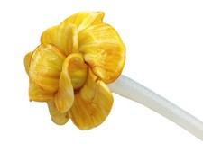 Antique Murano glass chandelier flower in blue stem and yellow flower