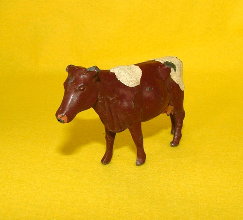 Vintage painted lead dairy cow - vintage,