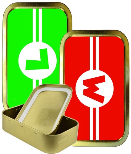 Red mario gold tobacco tin - mario,