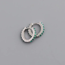 Huggie Hoops 12mm Pair,925 Silver Earring Cubic Zirconia Crystal 6 Colours Multi