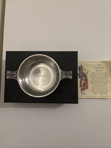 Pewter quaich engraved - pewter,