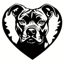 LARGE 18"  BLACK love staffy