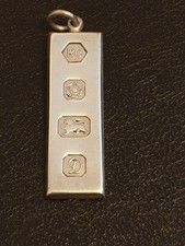 Solid Silver Vintage Ingot Pendant