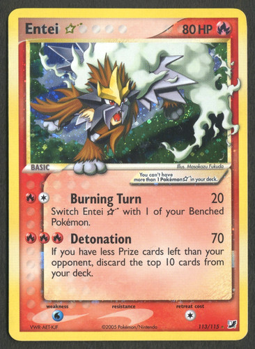 Pokemon tcg entei 113 - 113/115, ex