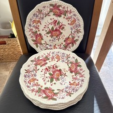 Spode Copeland Aster Dinner Plate 27cm Set Of 6 Vintage Transfer Printed