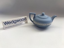 Wedgwood blue jasperware small teapot in excellent condition
