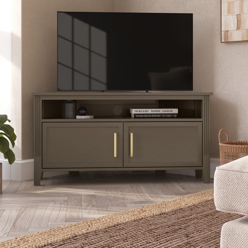 Corner dark wooden stand - wooden,