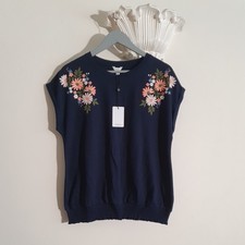 M&CO Navy Floral Cap Sleeve