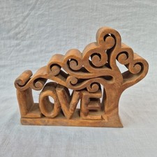 Carved Wooden Love Sign Wooden Love Tree Wedding Decor Shelf Rustic 8.5" x 10"