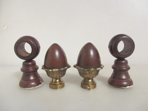 Vintage wooden finials - wooden, tops