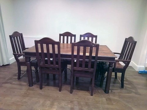 Solid wood rustic dining table - rustic,