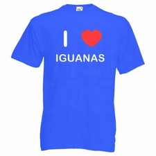 Iguanas I Love T Shirt Tee Adult Crew Neck Short Sleeved