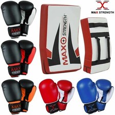 MaxStrength Boxing Gloves Strike Shield Set Punch Bag Training Pads Hook & Jabs