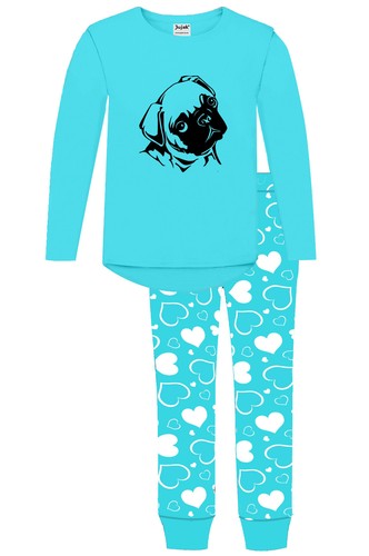 Girls pug pyjamas - girls, puppy