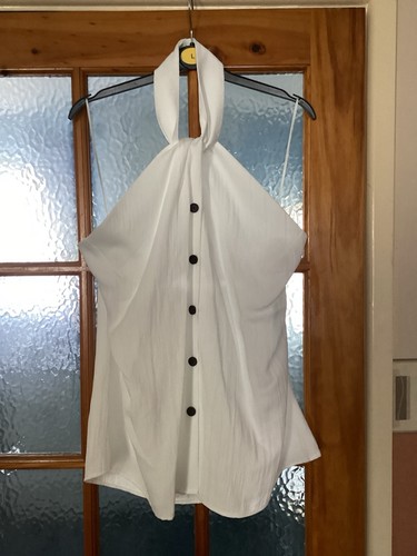 Ladies white halter neck - white,