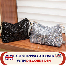 Ladies Sequin Handbag Evening Purse Sequins Shoulder Bag Clutch for Women