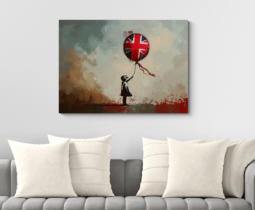 Banksy style red balloon - banksy, girl