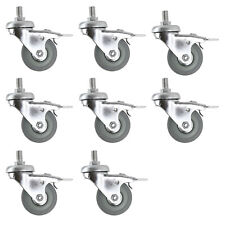50mm Threaded Castor Wheels Swivel Braked For Chiller Cabinet Fridge Freezer x 8