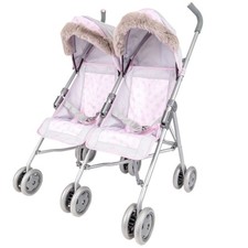 Tiny Treasures Double Folding Dolls Pushchair Girls Pretend Pram Twins DAMAGED