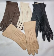 Vintage Long Gloves Bundle Womens 50s 60s Opera Evening Leather Suede Kislav Kid
