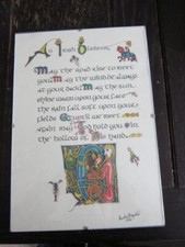 An Irish Blessing Calligraphy Art Print Signed Amelia Bayntun 1984 Ireland