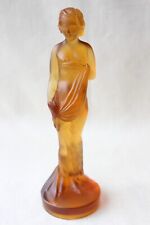 Art Deco Frosted Amber Glass