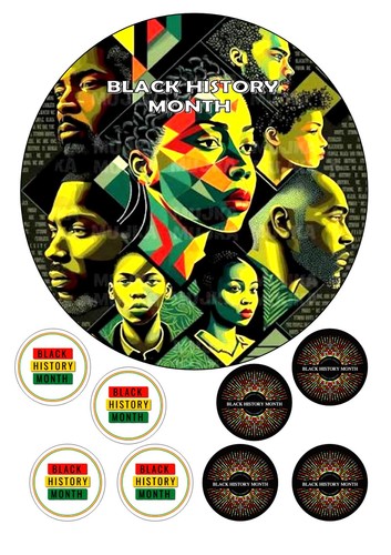Black history birthday cake - black,