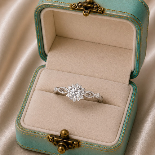 Silver dainty engagement