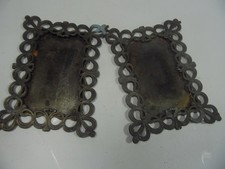 A Pair of metal / Rusty Photo frames to fit 2.5" x 4" . Shabby .