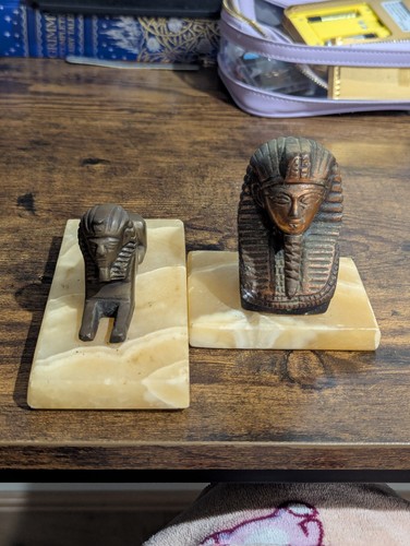 Pair vintage egyptian brass - vintage,