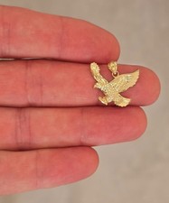 14K Solid Gold Eagle Pendant