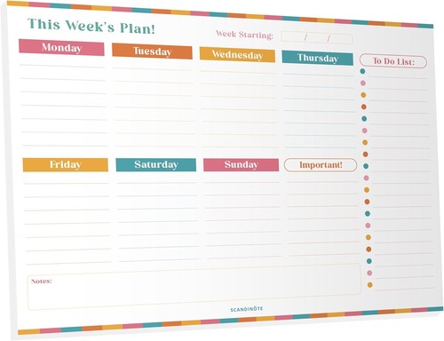 Weekly planner pad 50 - weekly,