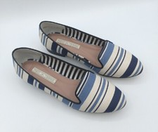 Pied A Terre Canvas Slip On Shoes UK 5 EU 38  White Blue Stripe Slipper