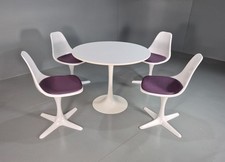 Vintage Arkana Table and Chair Set White and Purple 1960s Pop Style EB7935 VWOO