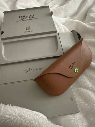 Ray ban brown leather hard - leather,