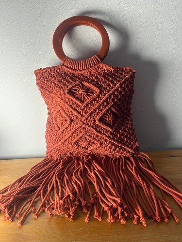 Knitted macrame bag women - macrame, women's