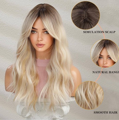 Long wavy ombre blonde - 24”,