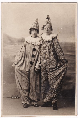 Vintage pierrot clown ladies - pierrot,
