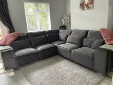THE SLOANE RANGE So sleek Square looking Sofa available  in Grey or Silver Plush